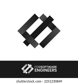 logo for software developer or engineer with modern, simple, bold and luxury style EPS vector format.