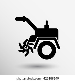 Logo soil cultivation tillage agriculture machinery in modern