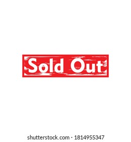 Logo sold out with brush frame and lines on the edges