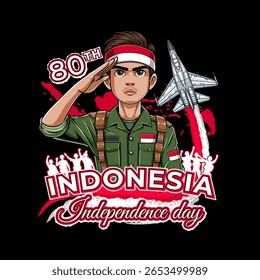 Logo of a soldier fighter for Indonesian Independence Day