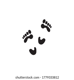 logo soles of black feet vector illustration