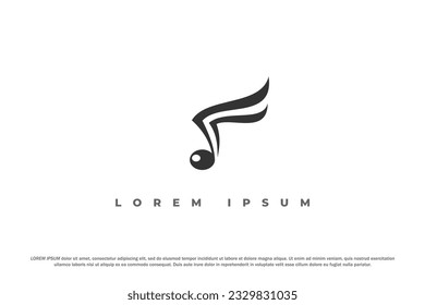 logo song note symbol wing elegant