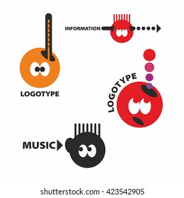 Logo sound and information in his head. Simple vector.