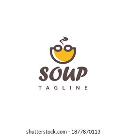 Ilustración del vector de diseño de sopa de logotipo