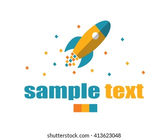 logo Space rocket launch. Vector illustration
