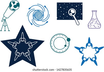 Logo space searching brand label icon vector illustration 