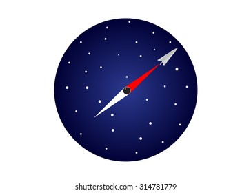  Logo space, stellar sky, constellation Big Dipper, arrow of a compass and rocket