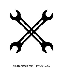 The logo of the spanners is cross - on-cross in a vector.Spanners in black color vector illustration.