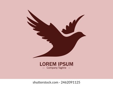 Logo of a sparrow icon silhouette design on light background