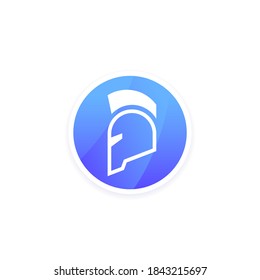 Logo with spartan helmet, vector icon for apps