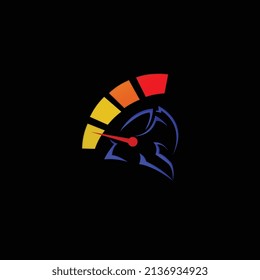 logo spartan helmet vektor and illustration