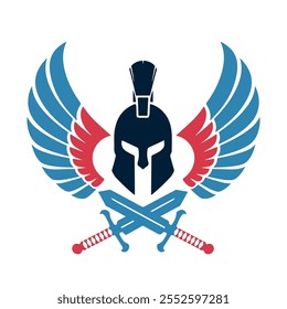 logo with a Spartan logo with warrior helmet at the center