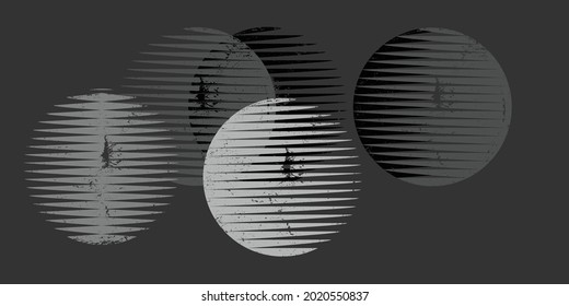 Logo with speed lines in circle form .Unusual icon Design .Black Vector stripes .Geometric shape.