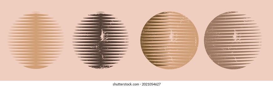 Logo with speed lines in circle form .Unusual icon Design .Black Vector stripes .Geometric shape.