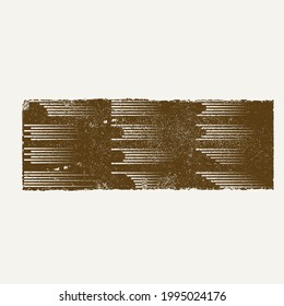 Logo with speed lines in grunge textured rectangle .Minimal design .Black vector stripes .Geometric shape.