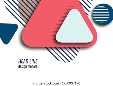 Logo with speed lines in the shape of a circles and a triangle. Modern design. Creative sign or symbol. Geometric design element. Vector illustration