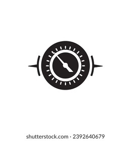 A logo of speed meter icon design vector speedometer silhouette jeep speed meter isolated on white background.