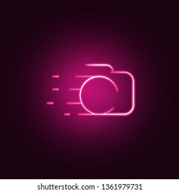 logo speed shooting icon. Elements of Photo in neon style icons. Simple icon for websites, web design, mobile app, info graphics