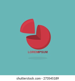  logo sphere cut segment. Ball logotype vector illustration