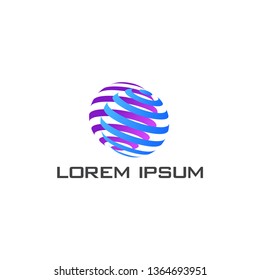 Logo in sphere shape. Logo for Business, global Technology