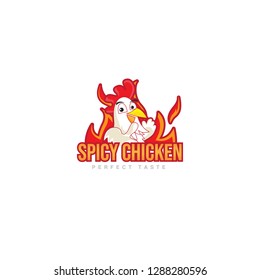 Logo spicy Fried Chicken Restaurant illustration