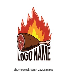 logotipo de una carne picante a la parrilla