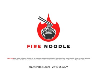 Logo Spicy Nudel Feuer Pfeffer Rot Hot Chili Design