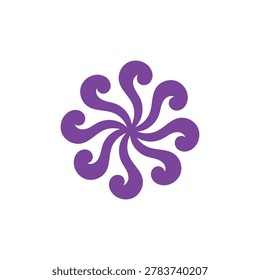 Logo spin eight leg purple octopus