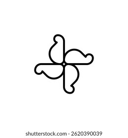 Hélice o hilandero del logotipo con el fondo en blanco