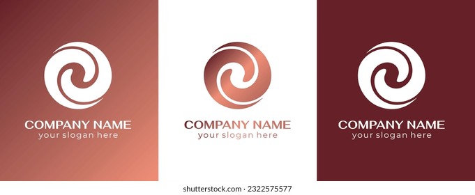 Logo Spirale abstrakt 2 doppelte Partnerschaft Symbol. Kurz elegante Wellen. Vorlage für die Erstellung eines einzigartigen Luxus-Design, Logo, Corporate-Produkte, Yoga-Studio, Boutique, Spa-Center. Vektorgrafik