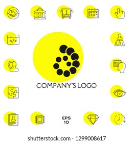The logo is a spiral, a spiral chain of circles, the shell - is a symbol of development, enlightenment and wisdom.