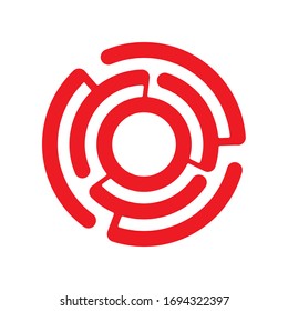 logo of the spiral. Spiral electric cooker. Isolated outline on a white background.Stock illustration.