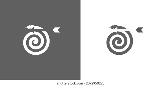 The logo is spiral in shape. Snake hunter. Unique and elegant.