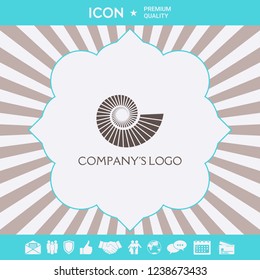 Logo spiral, shell - a symbol of development, enlightenment and wisdom.