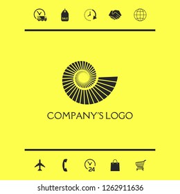Logo spiral, shell - a symbol of development, enlightenment and wisdom.