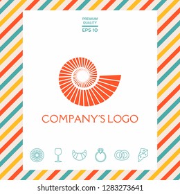 Logo spiral, shell - a symbol of development, enlightenment and wisdom.