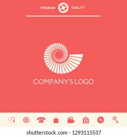 Logo spiral, shell - a symbol of development, enlightenment and wisdom.