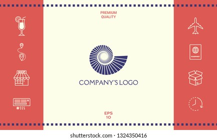 Logo spiral, shell - a symbol of development, enlightenment and wisdom.