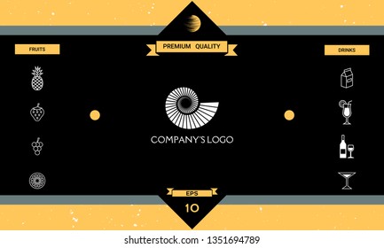Logo spiral, shell - a symbol of development, enlightenment and wisdom.