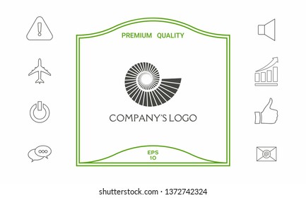 Logo spiral, shell - a symbol of development, enlightenment and wisdom.