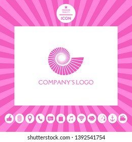 Logo spiral, shell - a symbol of development, enlightenment and wisdom.