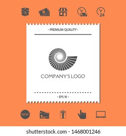 Logo spiral, shell - a symbol of development, enlightenment and wisdom.