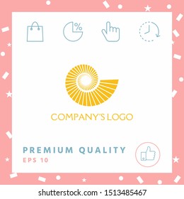 Logo spiral, shell - a symbol of development, enlightenment and wisdom.