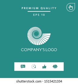 Logo spiral, shell - a symbol of development, enlightenment and wisdom.