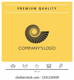 Logo spiral, shell - a symbol of development, enlightenment and wisdom.