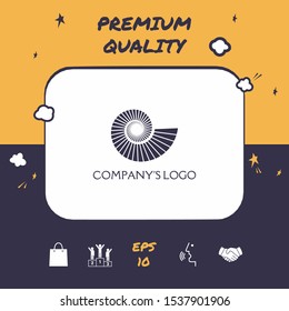 Logo spiral, shell - a symbol of development, enlightenment and wisdom.