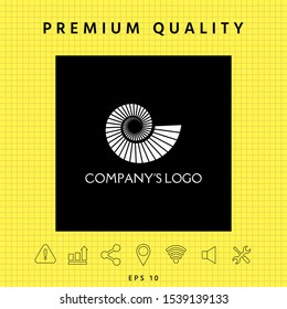 Logo spiral, shell - a symbol of development, enlightenment and wisdom.