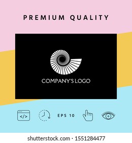 Logo spiral, shell - a symbol of development, enlightenment and wisdom.