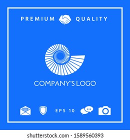 Logo spiral, shell - a symbol of development, enlightenment and wisdom.