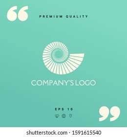 Logo spiral, shell - a symbol of development, enlightenment and wisdom.